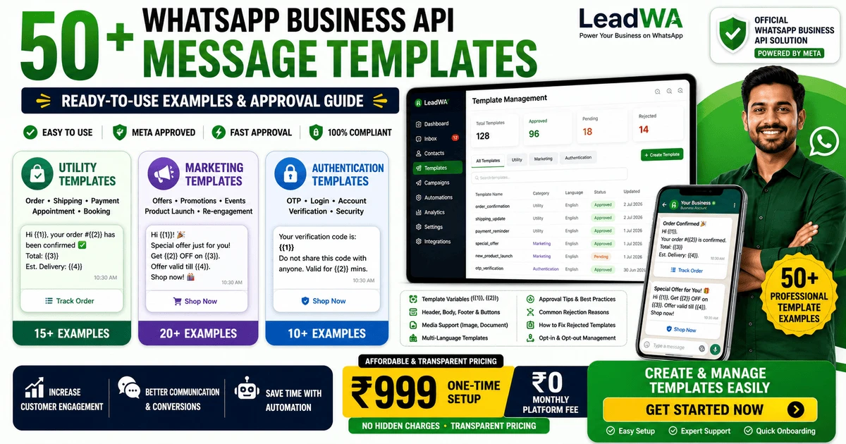 WhatsApp Business API Message Templates: Categories, Examples and Approval Guide